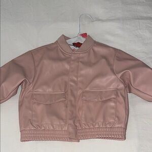 Zara Pink Bomber Jacket with Ribbed Details